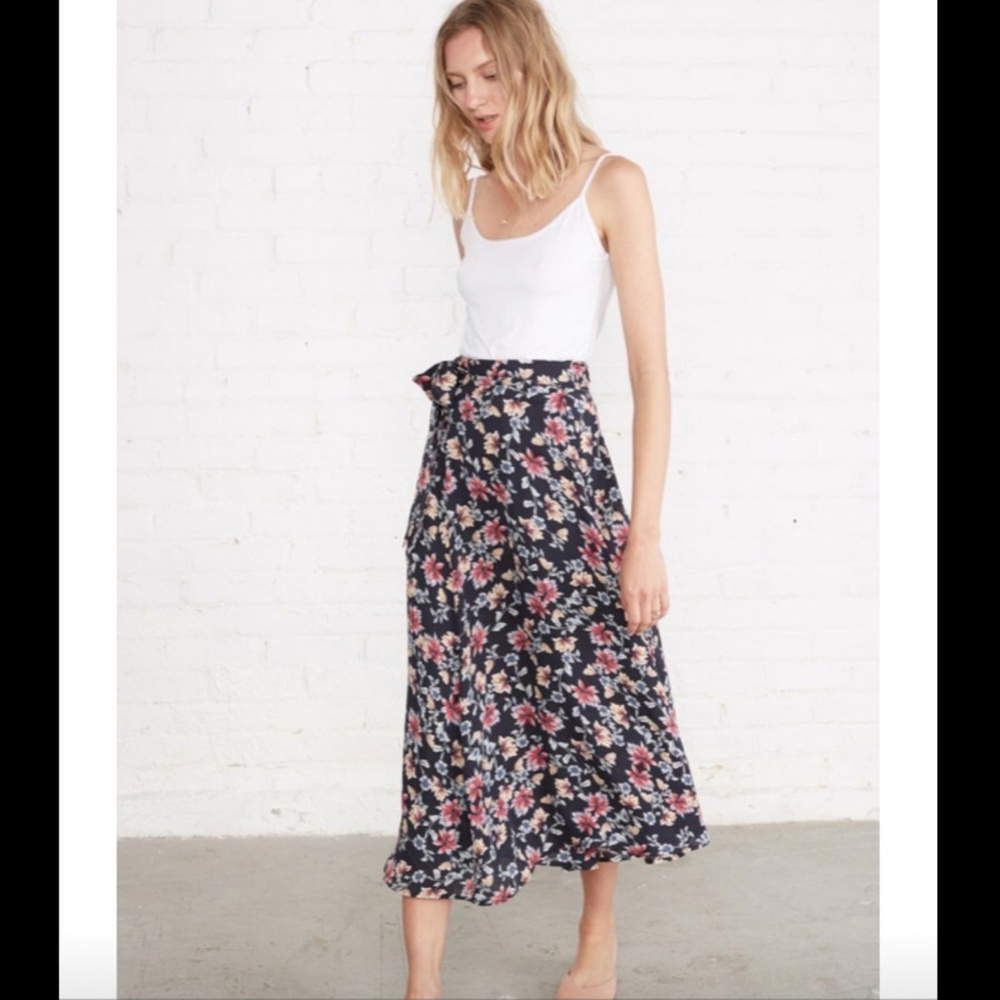 NWT Flora Silk Maxi Skirt